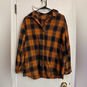 Oversized Plaid Button Up Shirt